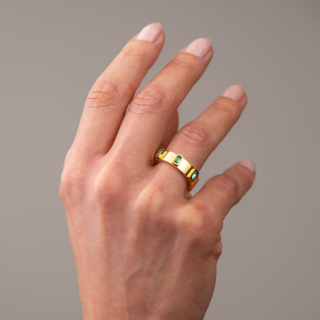 Anel Prestige Cúbica Banhado em Ouro 18K - Murano Joias