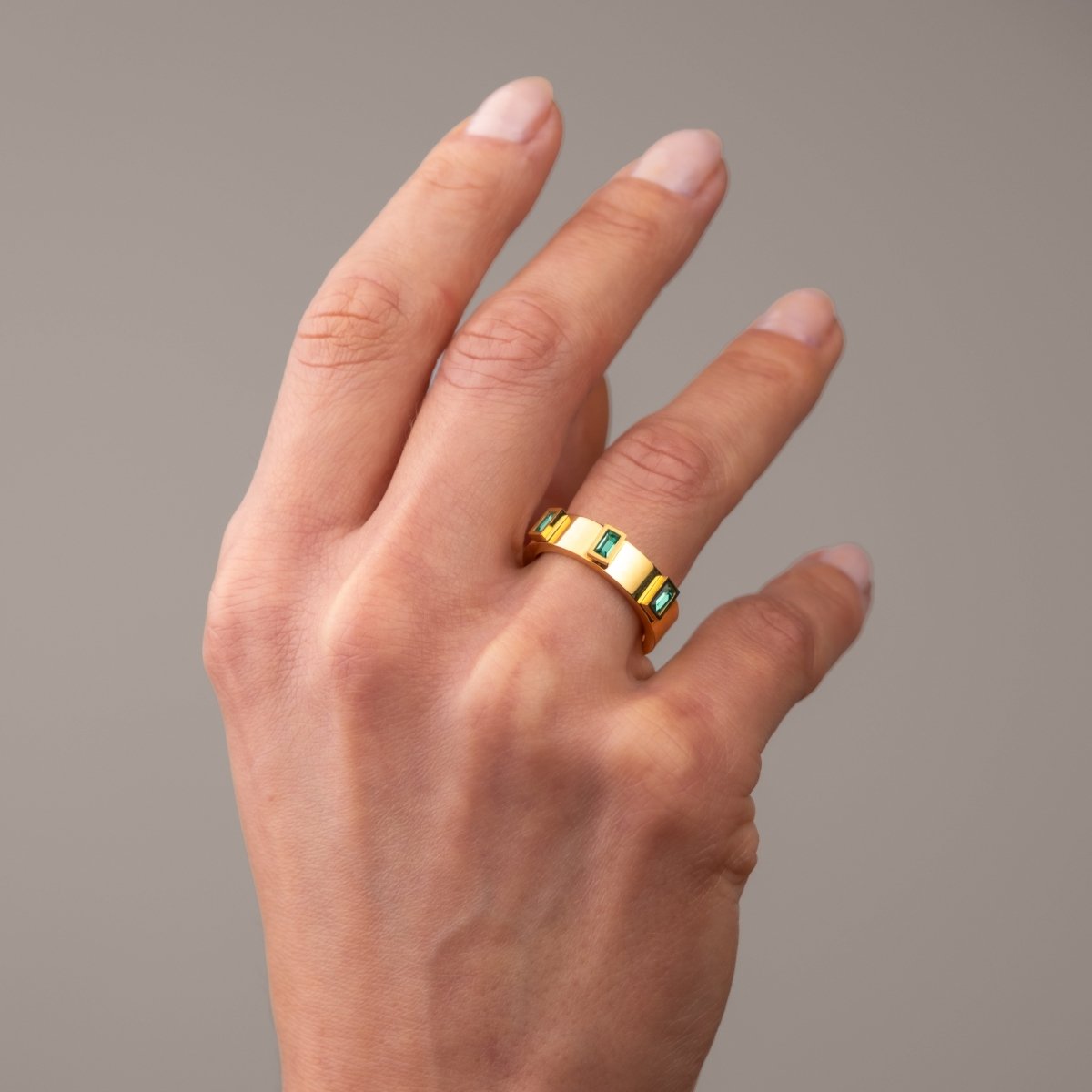 Anel Prestige Cúbica Banhado em Ouro 18K - Murano Joias