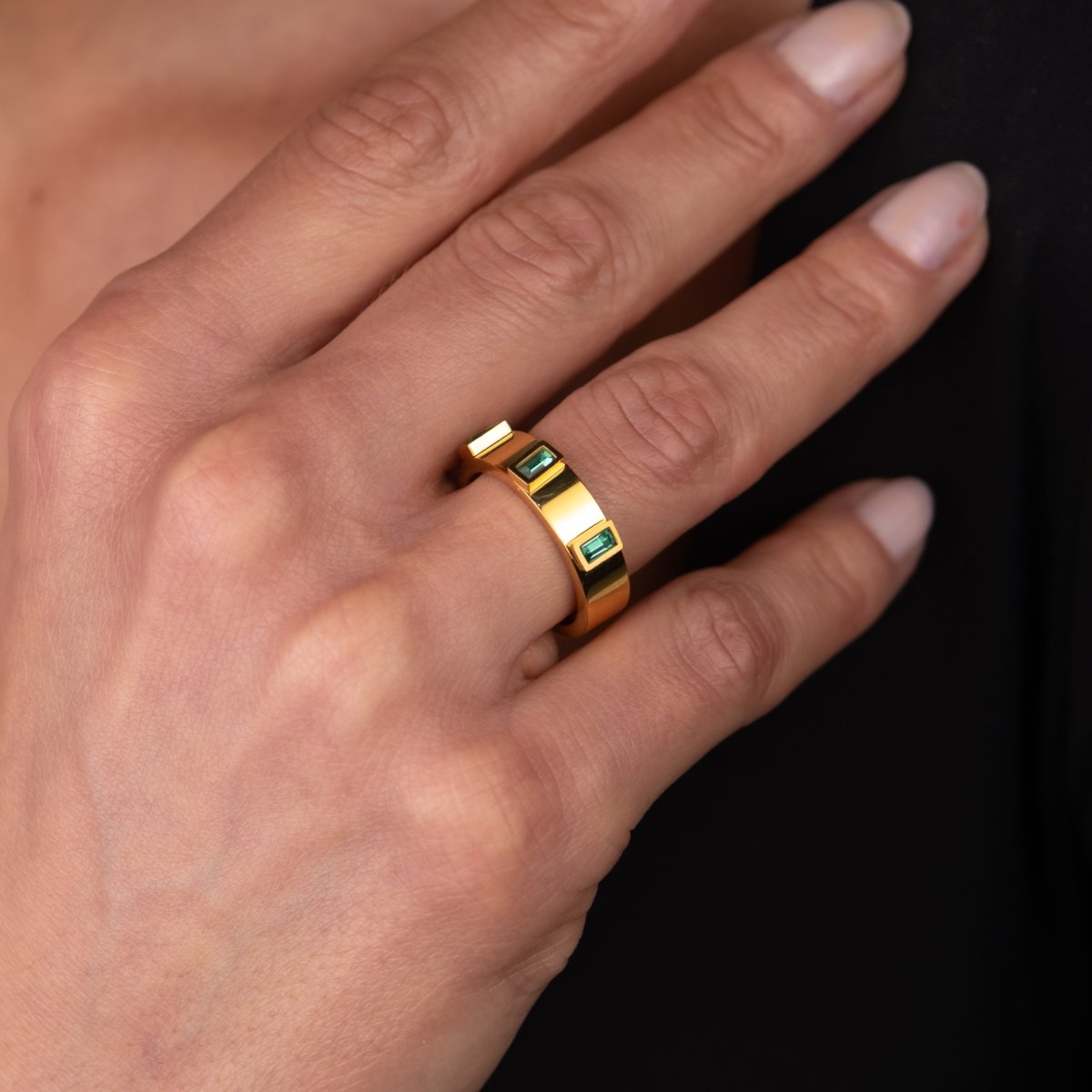 Anel Prestige Cúbica Banhado em Ouro 18K - Murano Joias