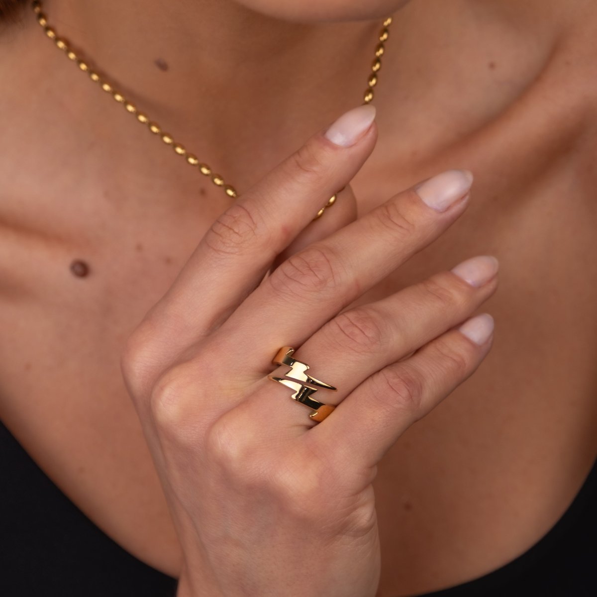 Anel Raio Banhado em Ouro 18K - Murano Joias