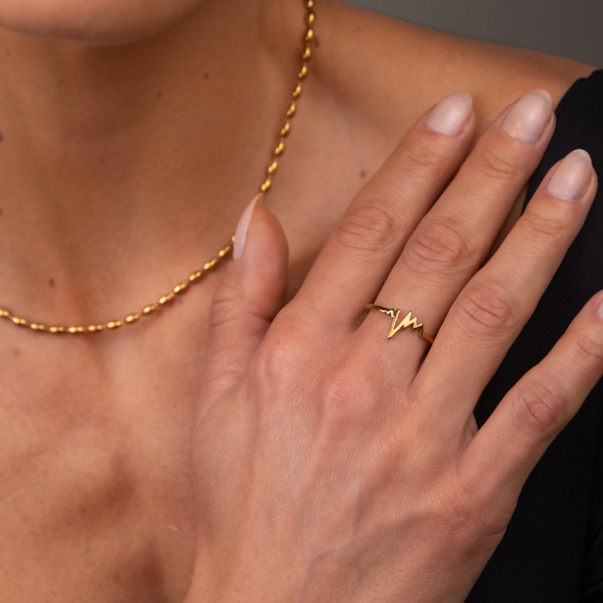 Anel Ritmo do Amor Banhado em Ouro 18K - Murano Joias