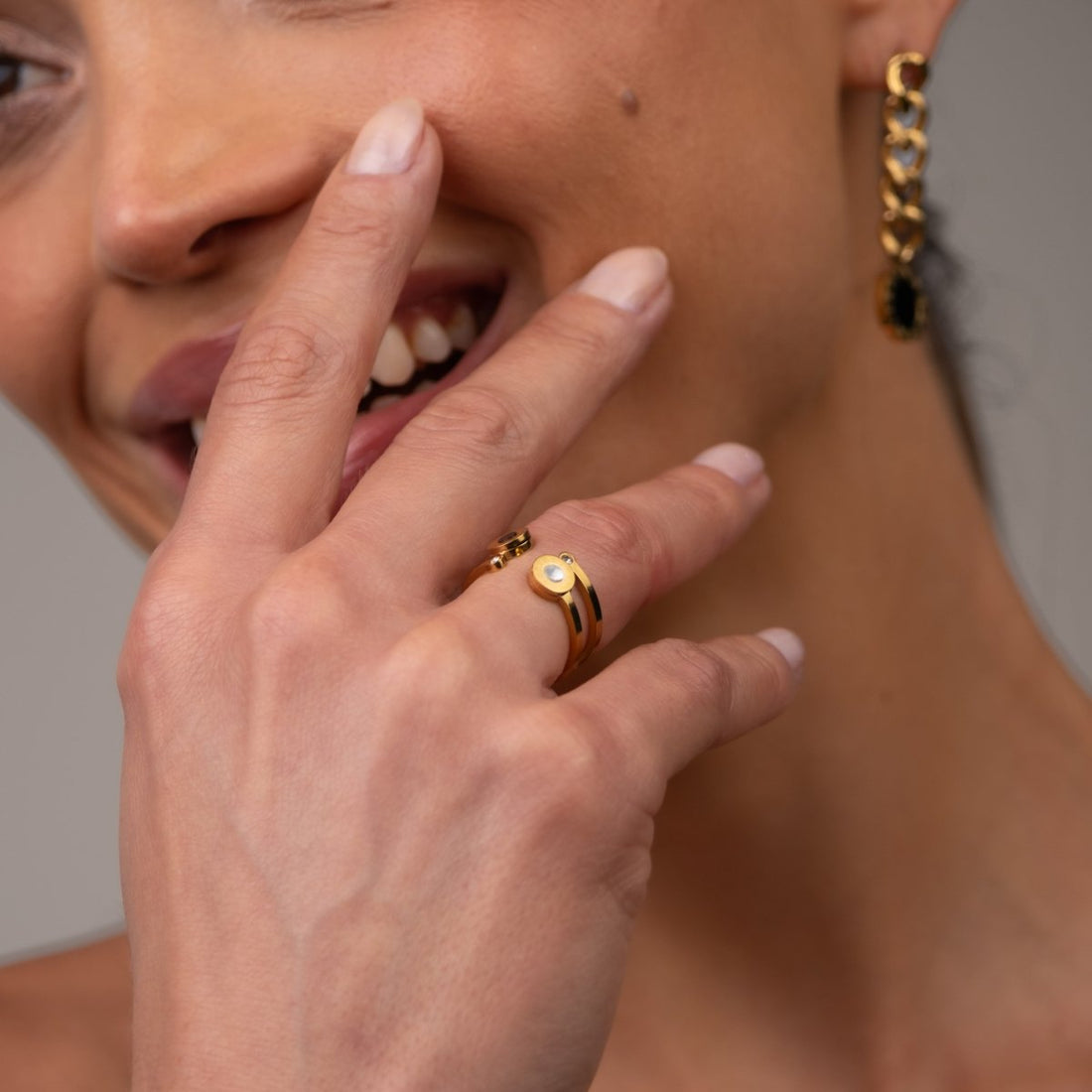 Anel Romanos Venice Banhado em Ouro 18K - Murano Joias