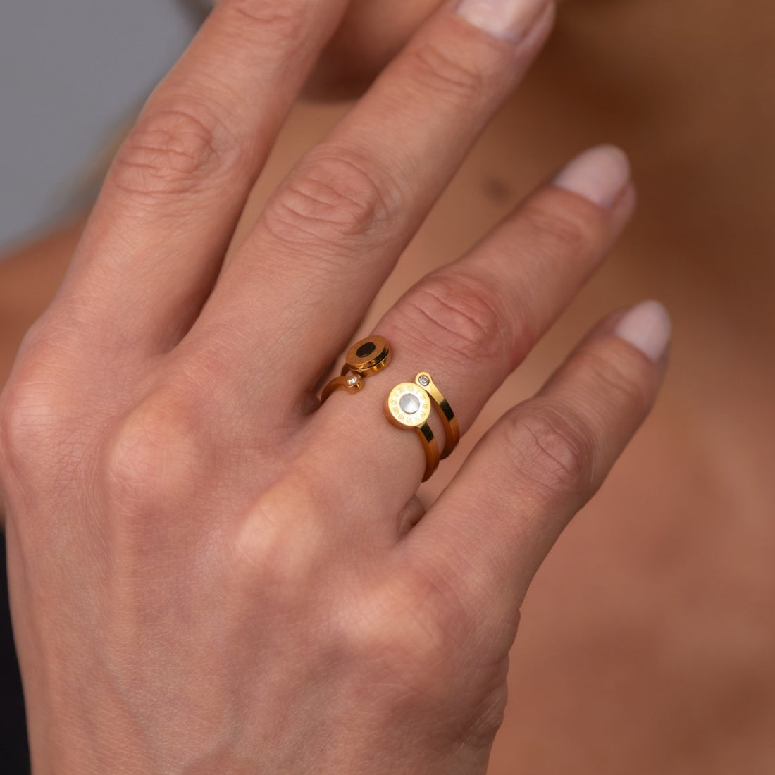 Anel Romanos Venice Banhado em Ouro 18K - Murano Joias