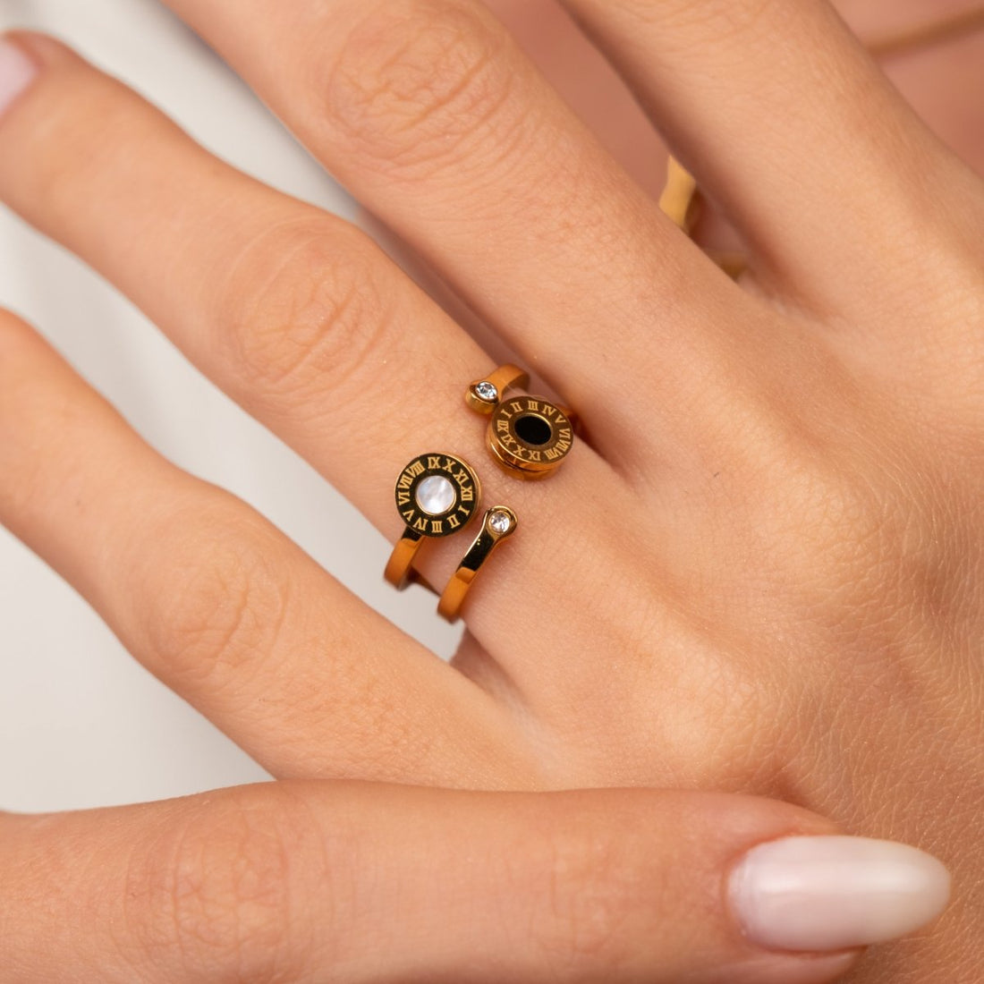 Anel Romanos Venice Banhado em Ouro 18K - Murano Joias