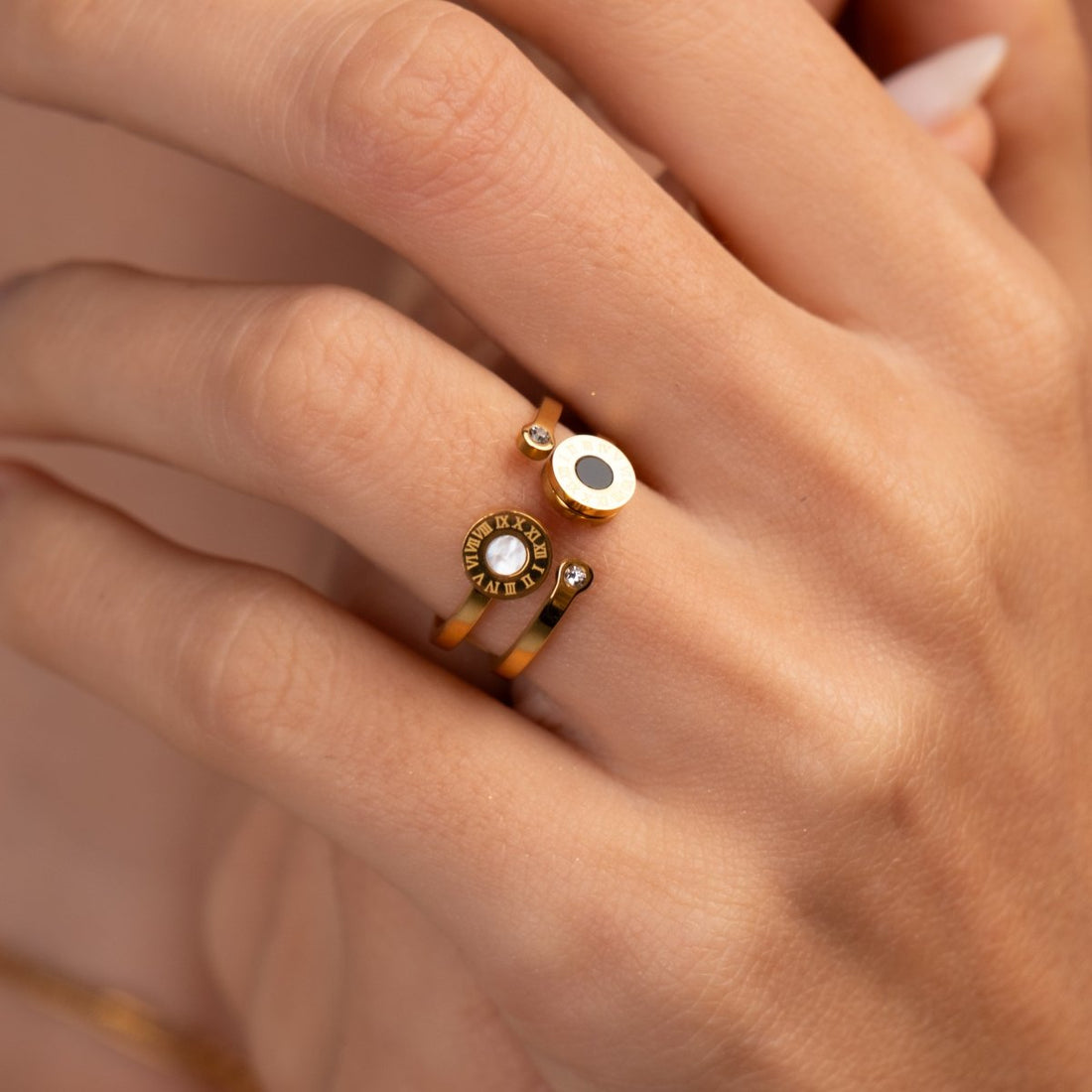 Anel Romanos Venice Banhado em Ouro 18K - Murano Joias