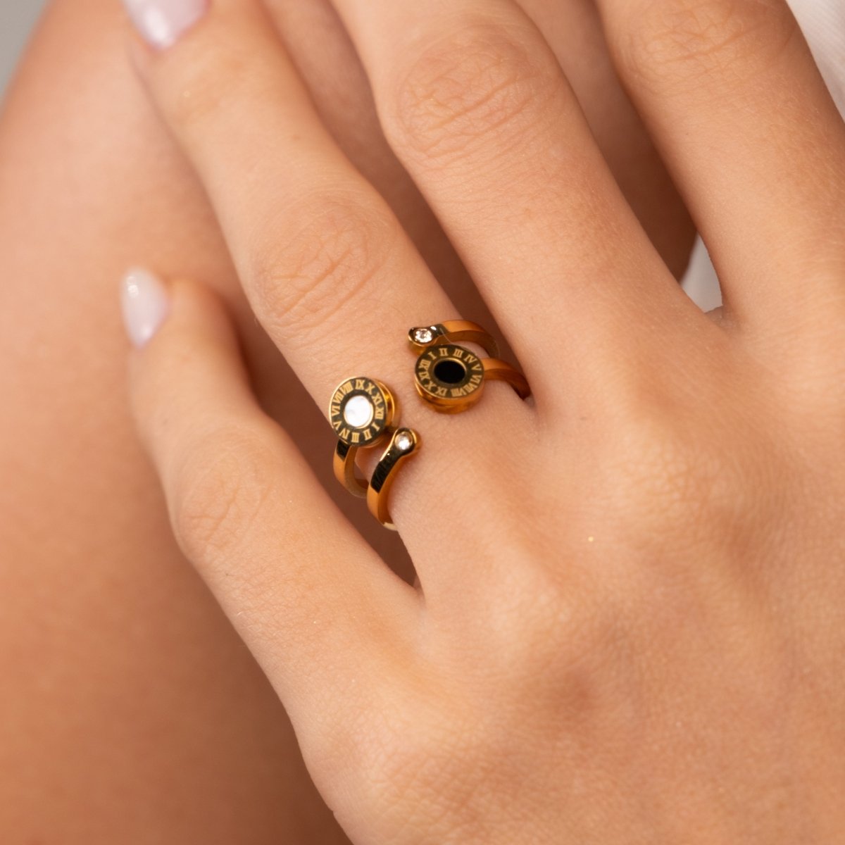 Anel Romanos Venice Banhado em Ouro 18K - Murano Joias