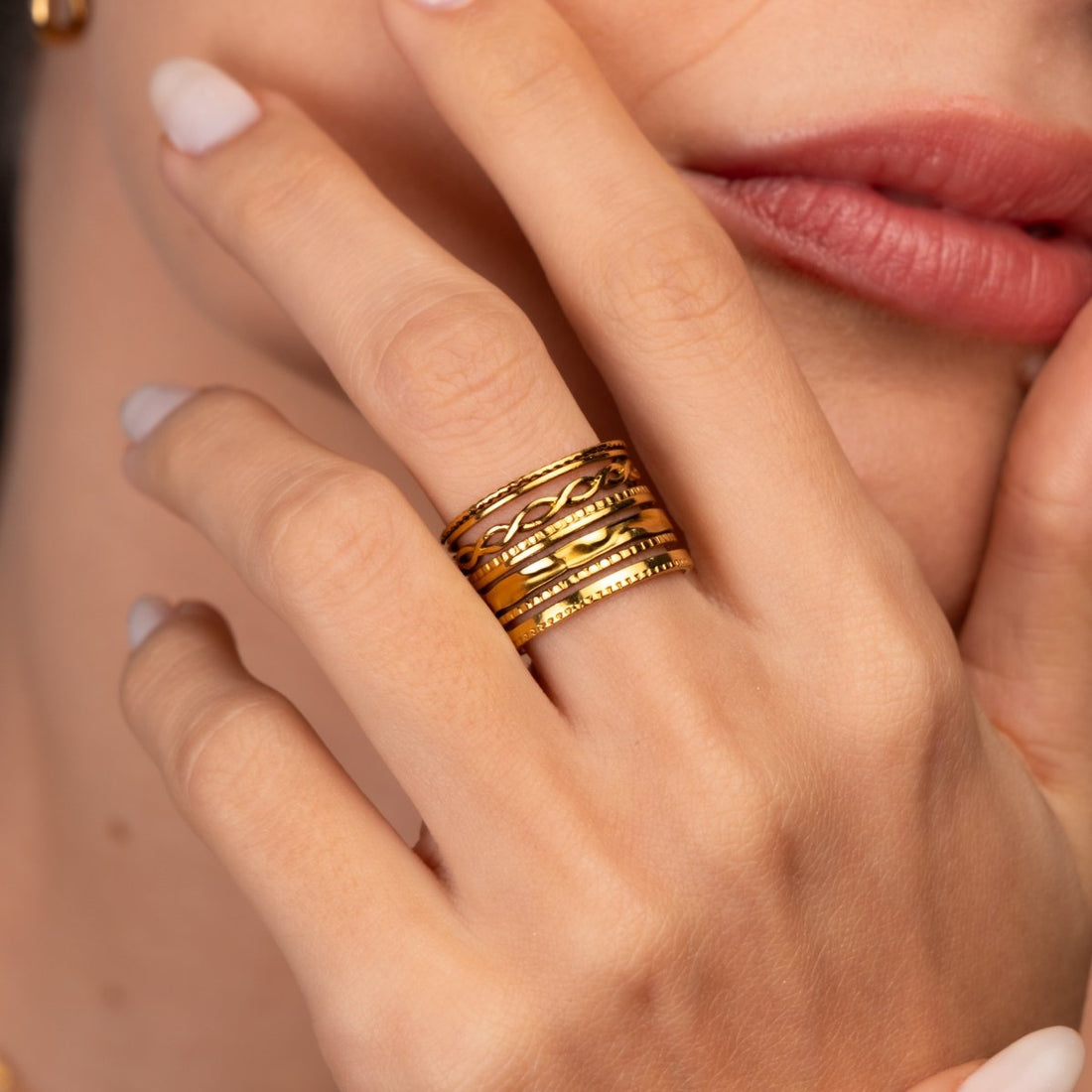 Anel Royale Ajustável Banhado em Ouro 18k - Murano Joias