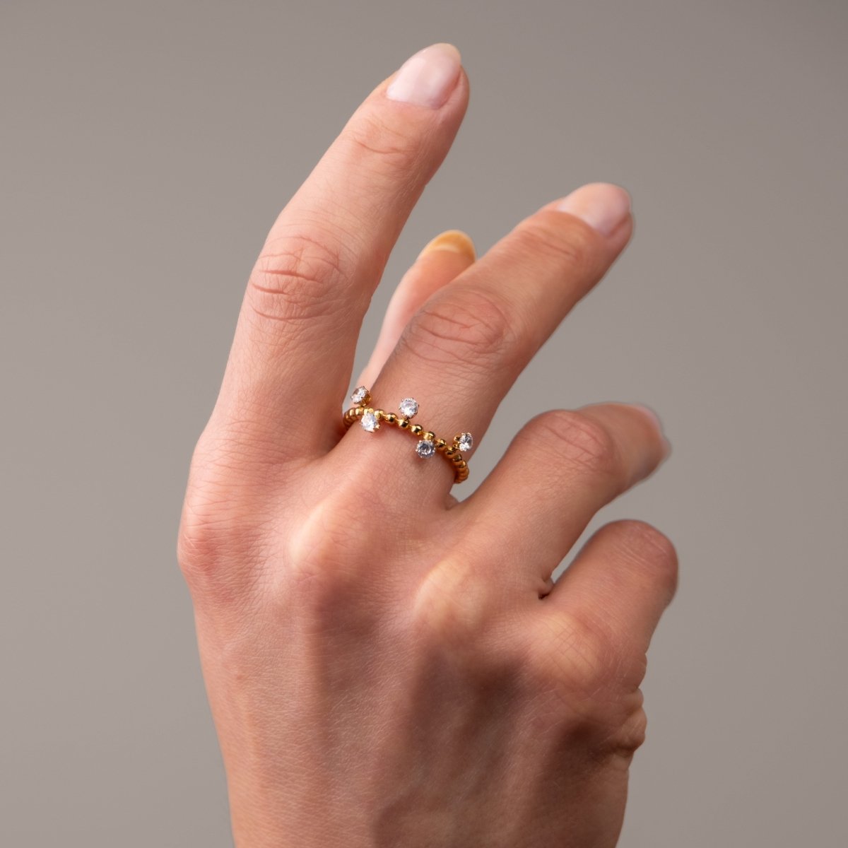 Anel Serena Banhado em Ouro 18K - Murano Joias