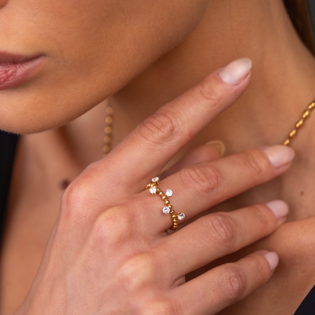 Anel Serena Banhado em Ouro 18K - Murano Joias