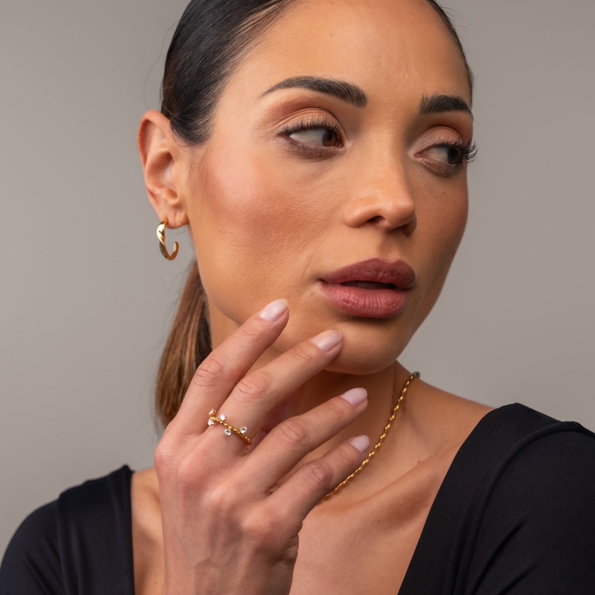 Anel Serena Banhado em Ouro 18K - Murano Joias