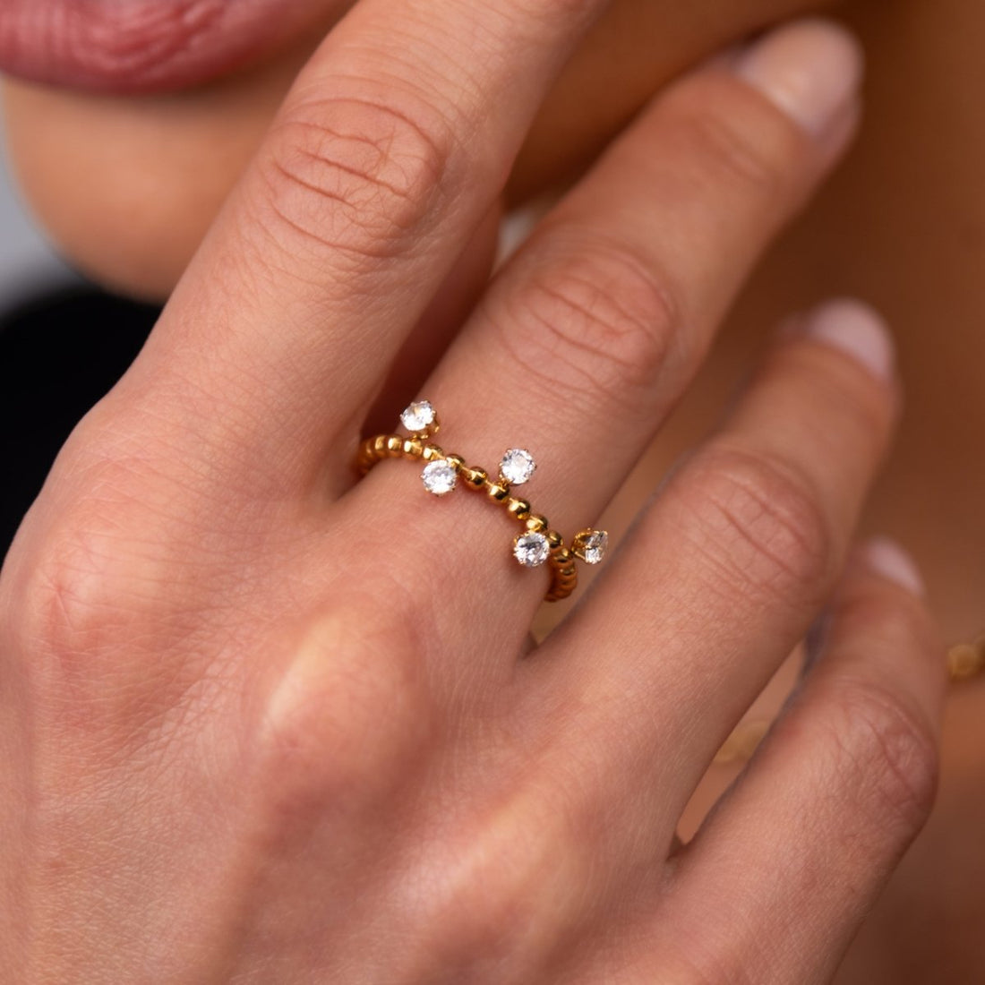 Anel Serena Banhado em Ouro 18K - Murano Joias