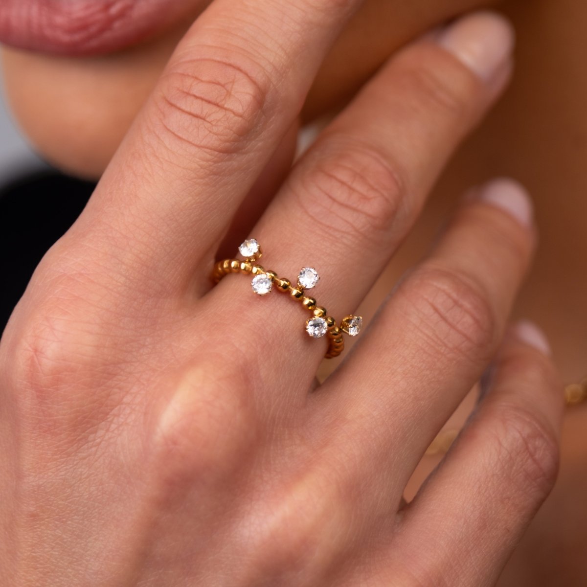 Anel Serena Banhado em Ouro 18K - Murano Joias