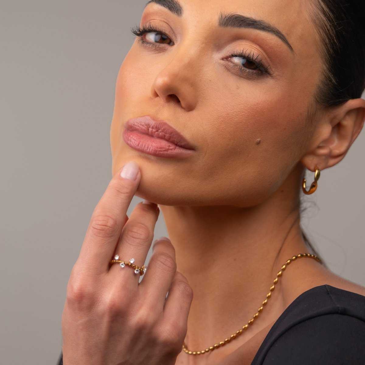 Anel Serena Banhado em Ouro 18K - Murano Joias