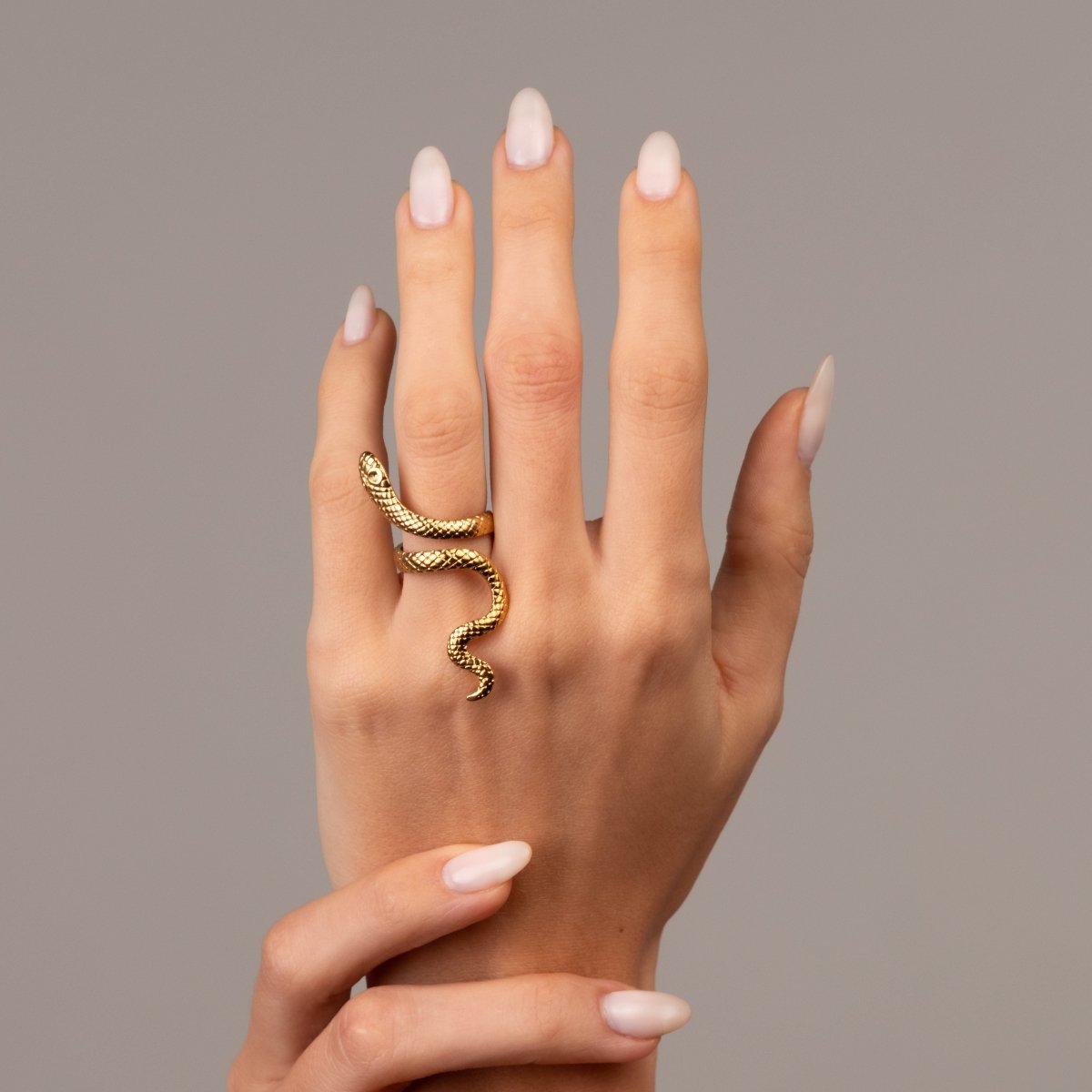 Anel Serpente Ajustável Banhado em Ouro 18K - Murano Joias