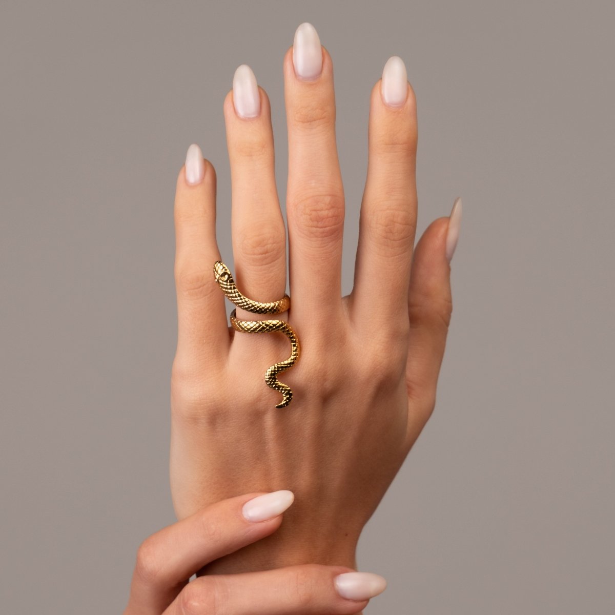 Anel Serpente Ajustável Banhado em Ouro 18K - Murano Joias