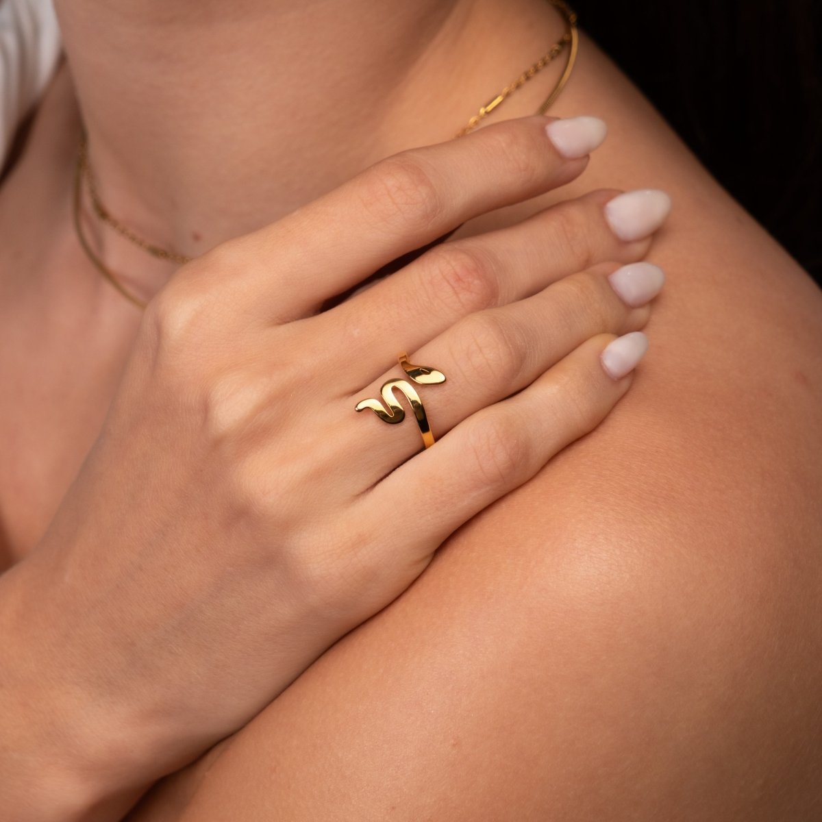 Anel Serpente Banhado em Ouro 18K - Murano Joias