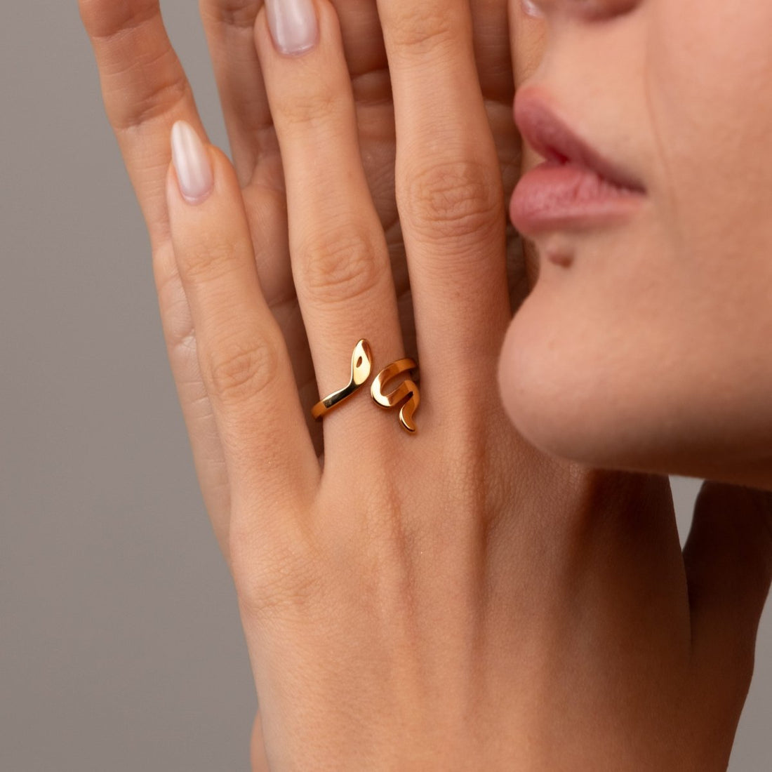 Anel Serpente Banhado em Ouro 18K - Murano Joias