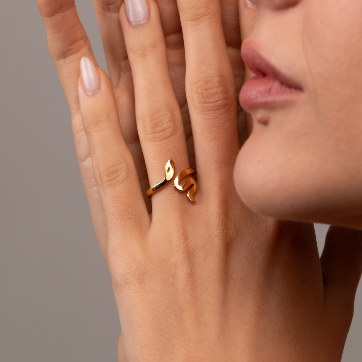 Anel Serpente Banhado em Ouro 18K - Murano Joias