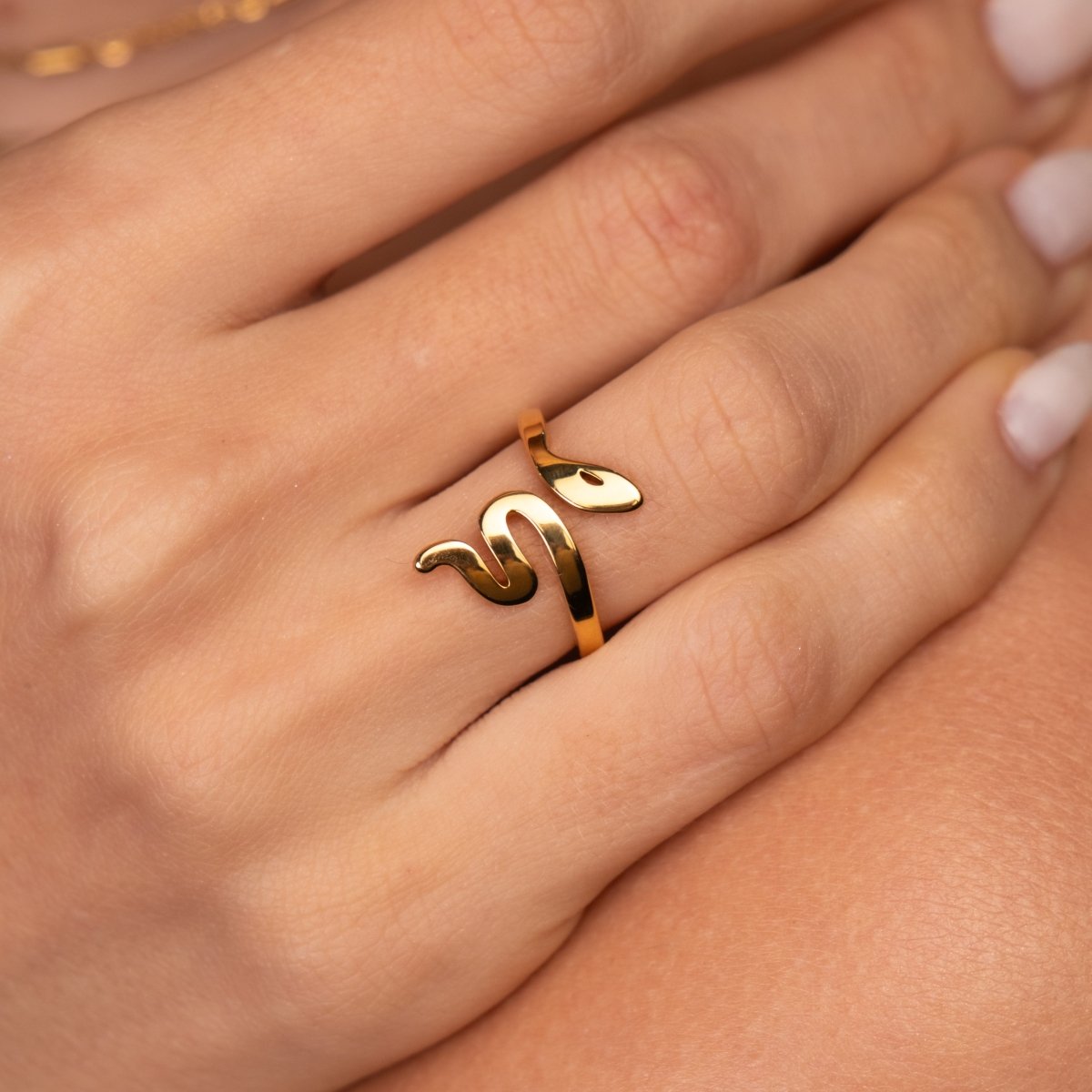 Anel Serpente Banhado em Ouro 18K - Murano Joias