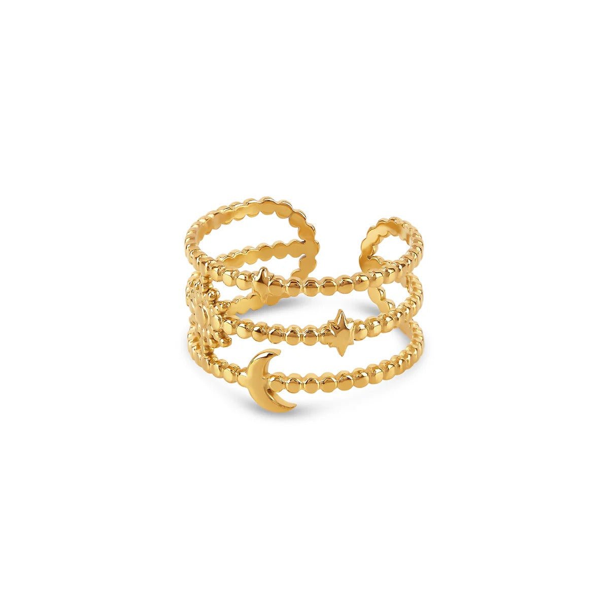 Anel Sky Ajustável Banhado em Ouro 18K - Murano Joias