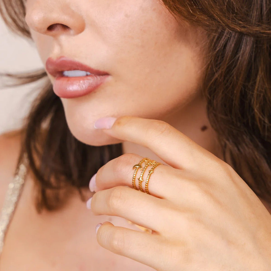 Anel Sky Ajustável Banhado em Ouro 18K - Murano Joias