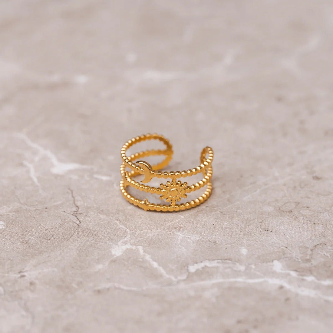 Anel Sky Ajustável Banhado em Ouro 18K - Murano Joias