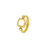 Anel Square Charm Giratório Banhado em Ouro 18k - Murano Joias