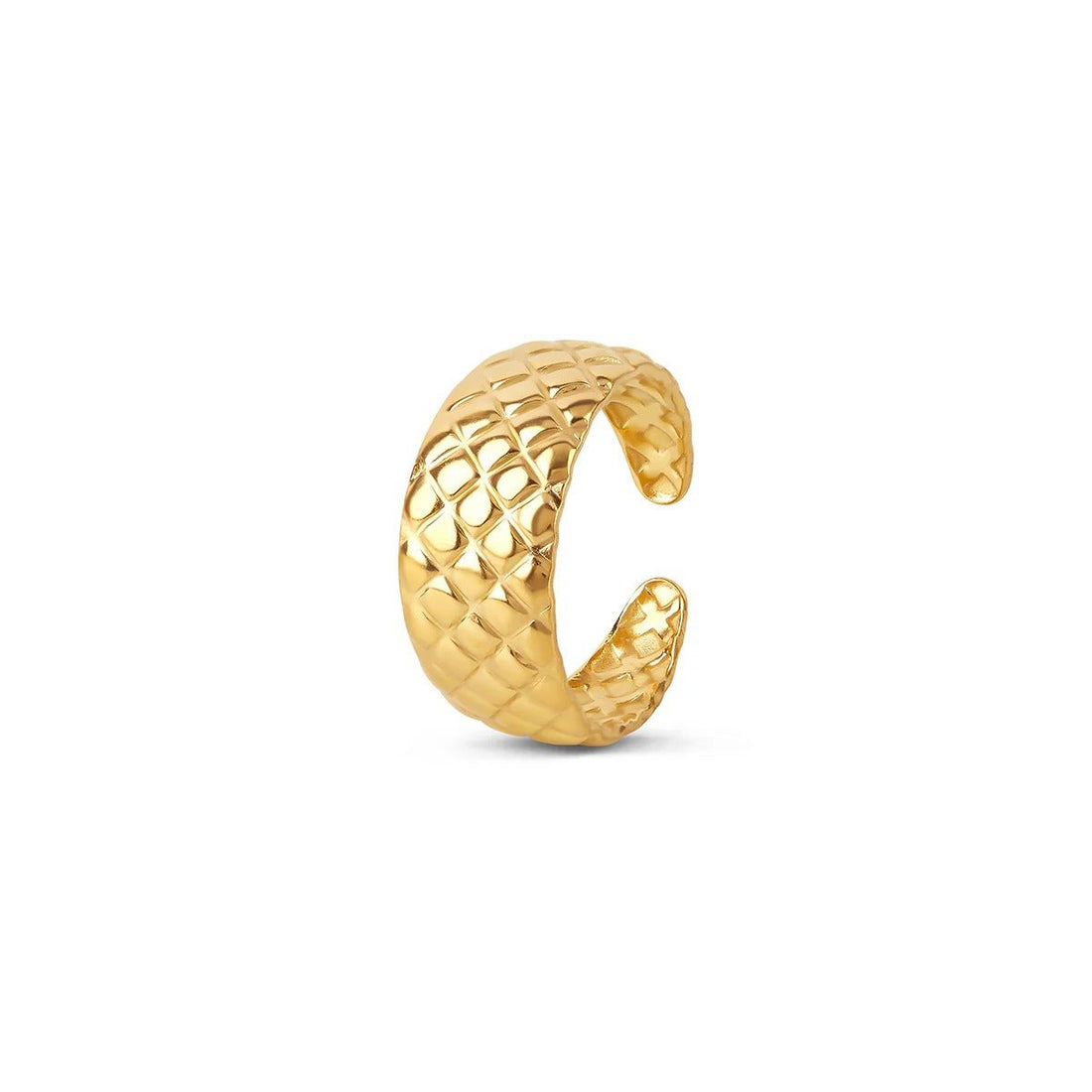 Anel Trama Luxuosa Ajustável Banhado em Ouro 18K - Murano Joias