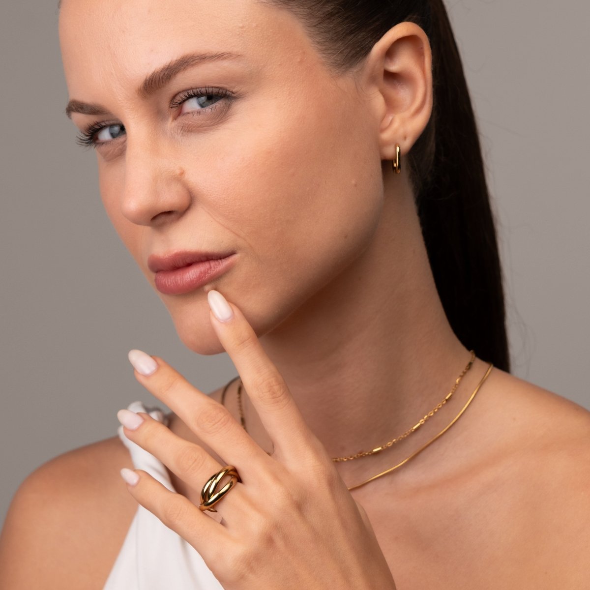Anel Trindade Banhado em Ouro 18K - Murano Joias