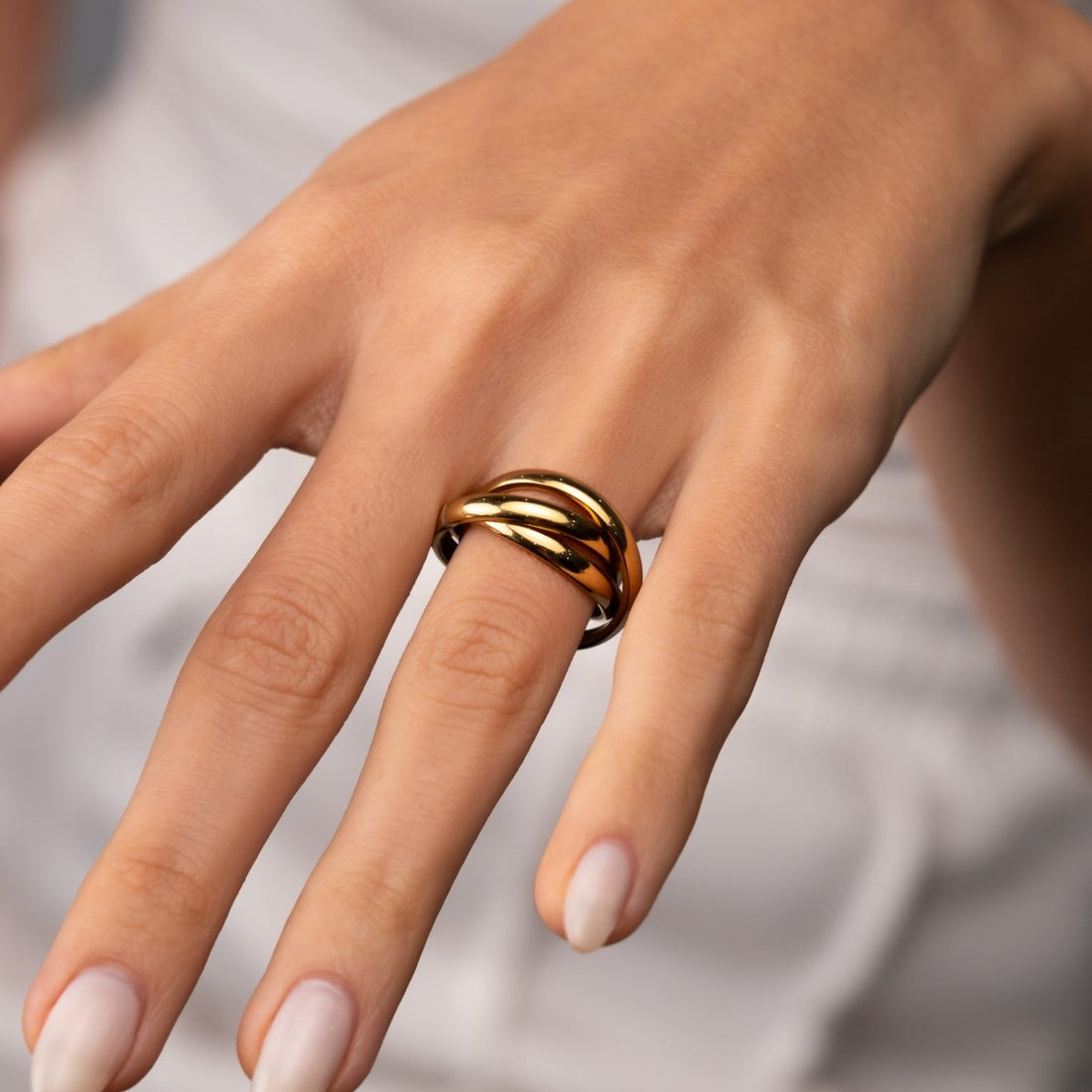 Anel Trindade Banhado em Ouro 18K - Murano Joias