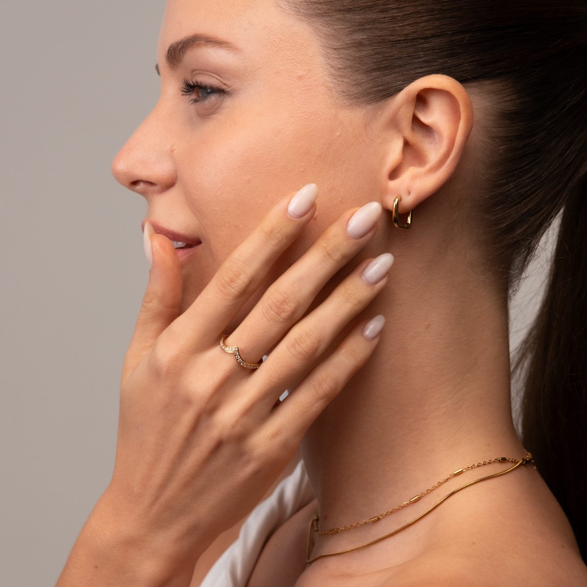 Anel Trinity Zircônia Banhado em Ouro 18K - Murano Joias