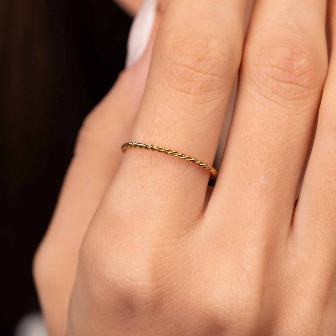 Anel Twist Banhado em Ouro 18K - Murano Joias