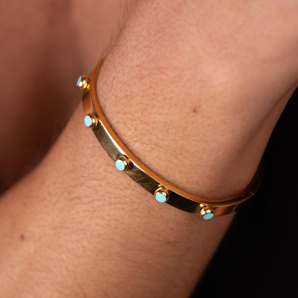Bracelete Aqua Stone Banhado em Ouro 18K - Murano Joias
