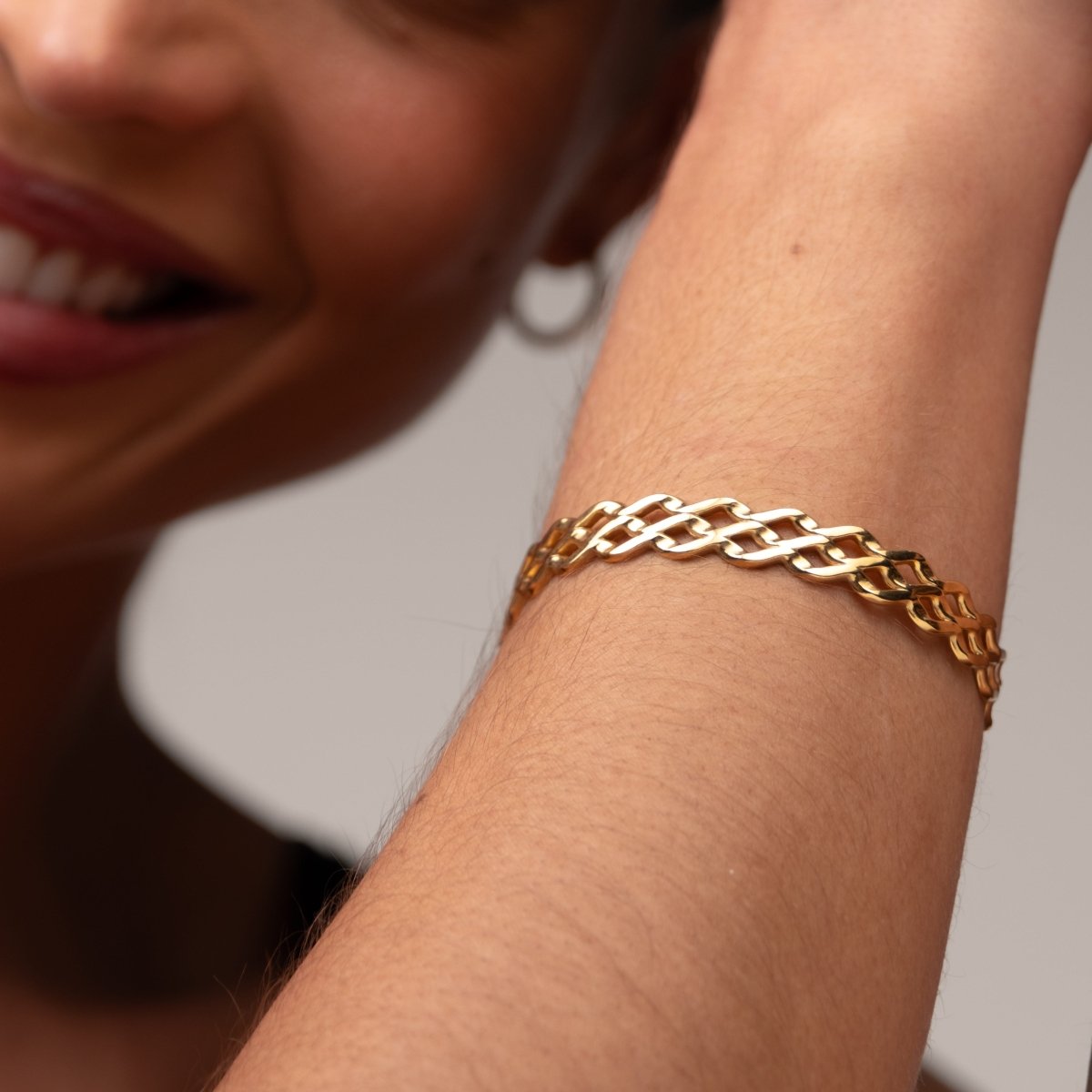 Bracelete Blogger Banhado em Ouro 18K - Murano Joias