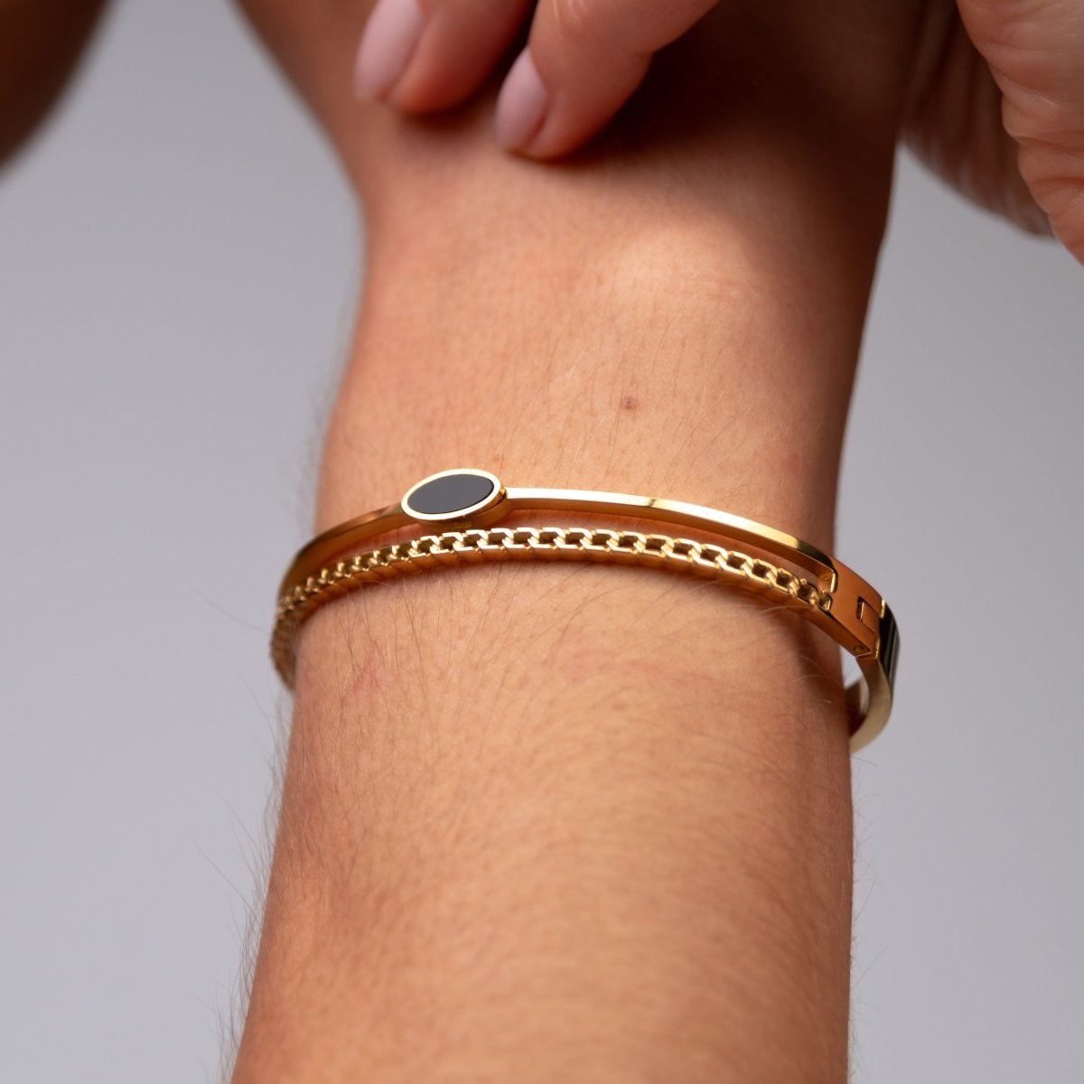 Bracelete Camadas Ônix Banhado em Ouro 18k - Murano Joias