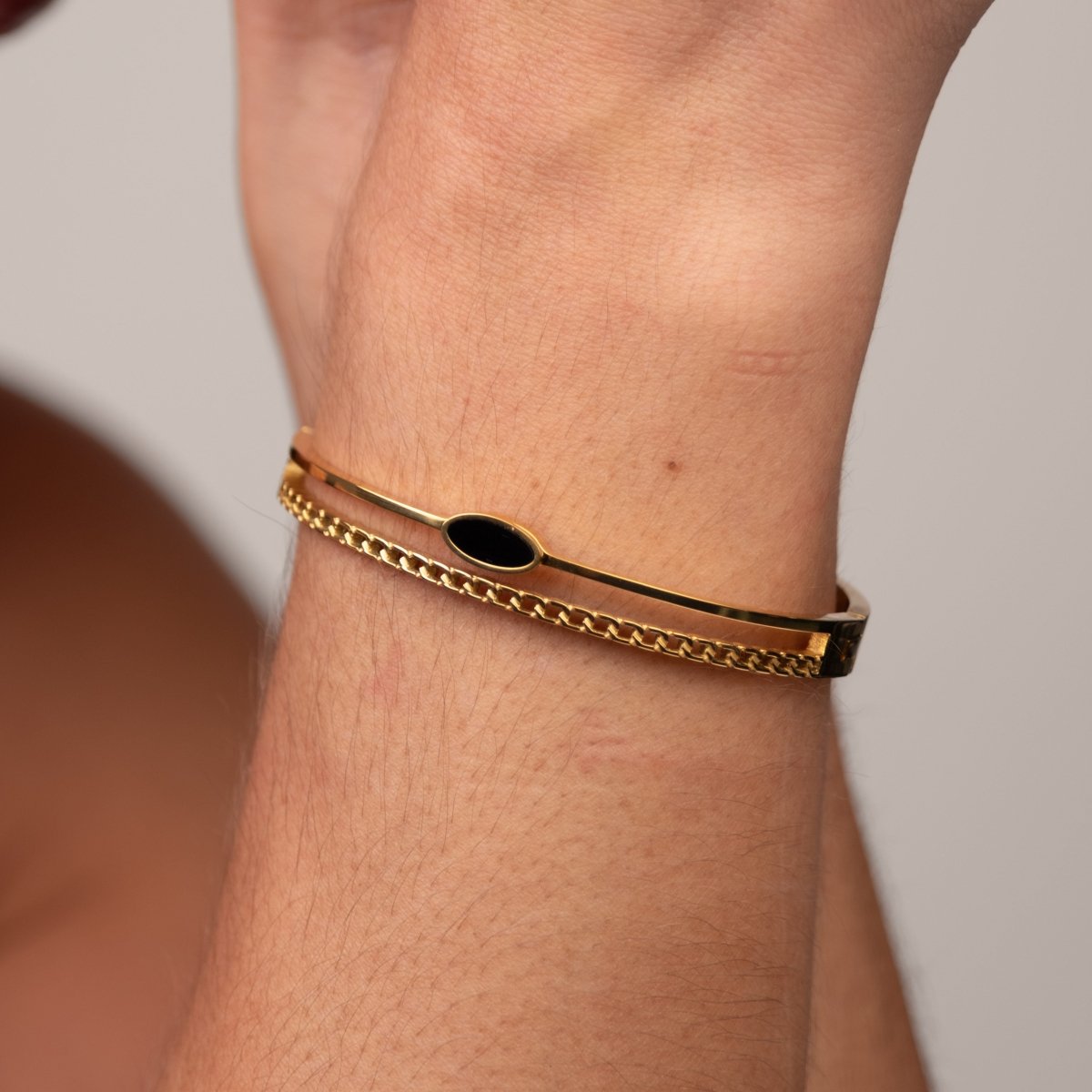 Bracelete Camadas Ônix Banhado em Ouro 18k - Murano Joias