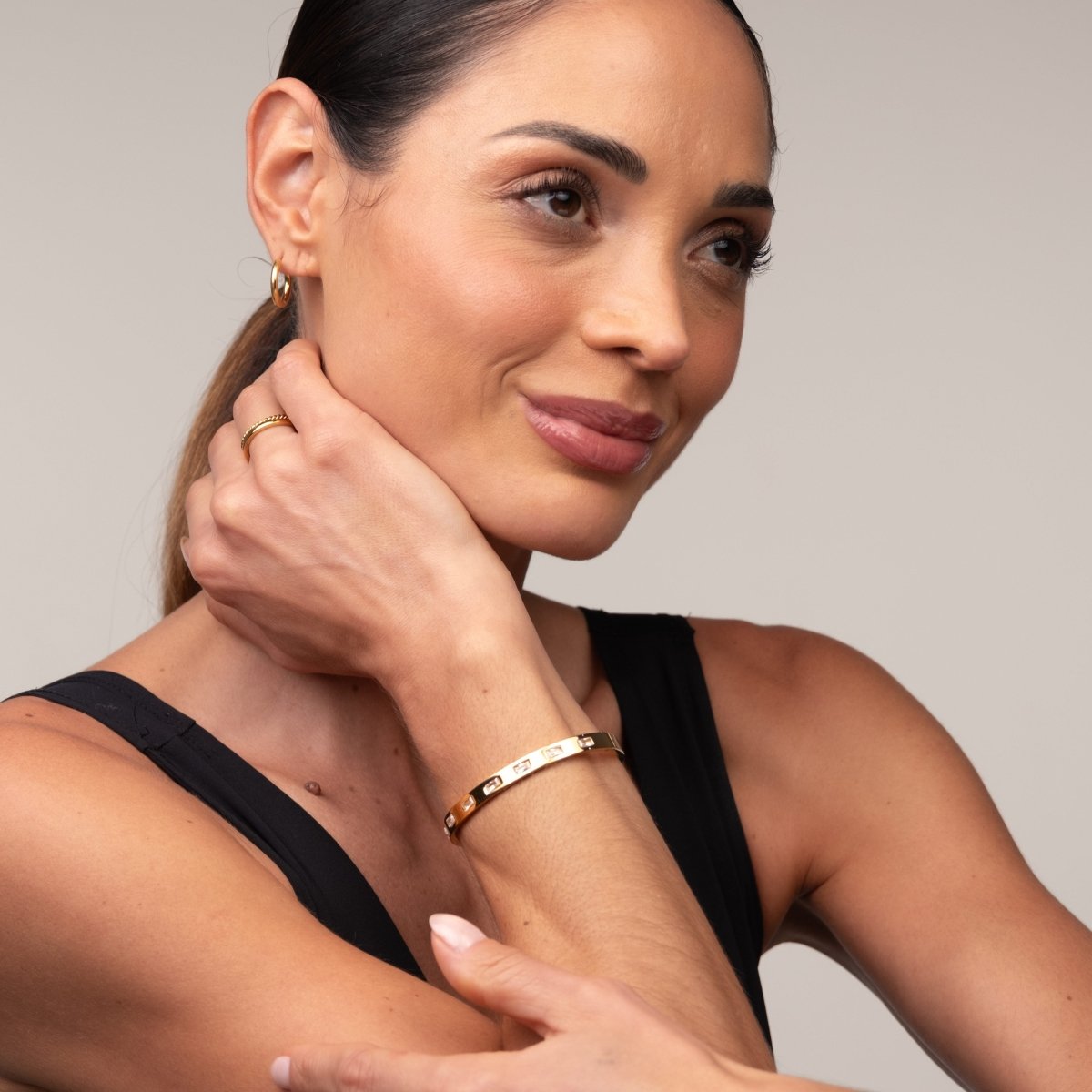 Bracelete Carved Banhado em Ouro 18k - Murano Joias