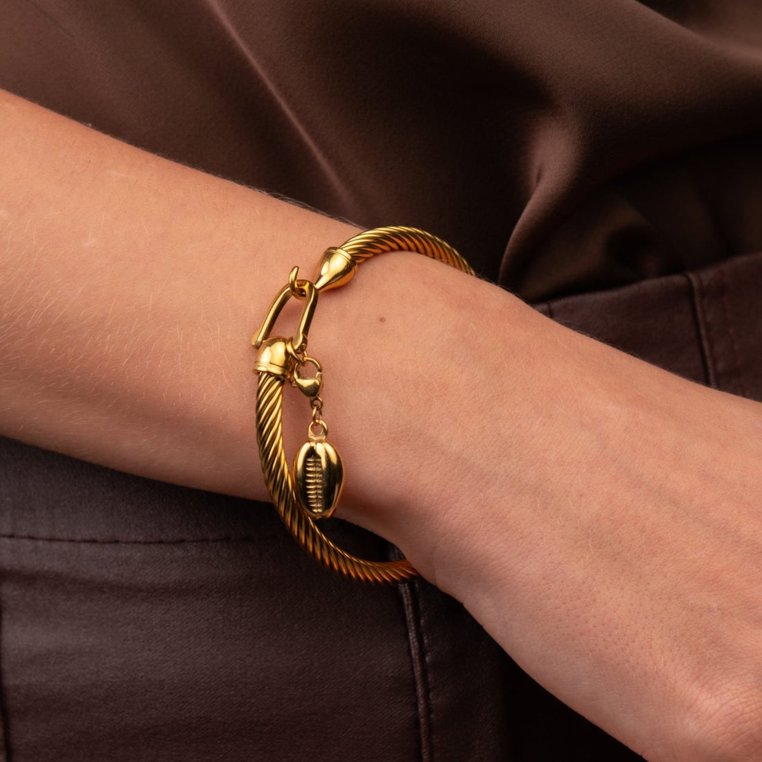 Bracelete Concha Hana Banhado em Ouro 18K - Murano Joias
