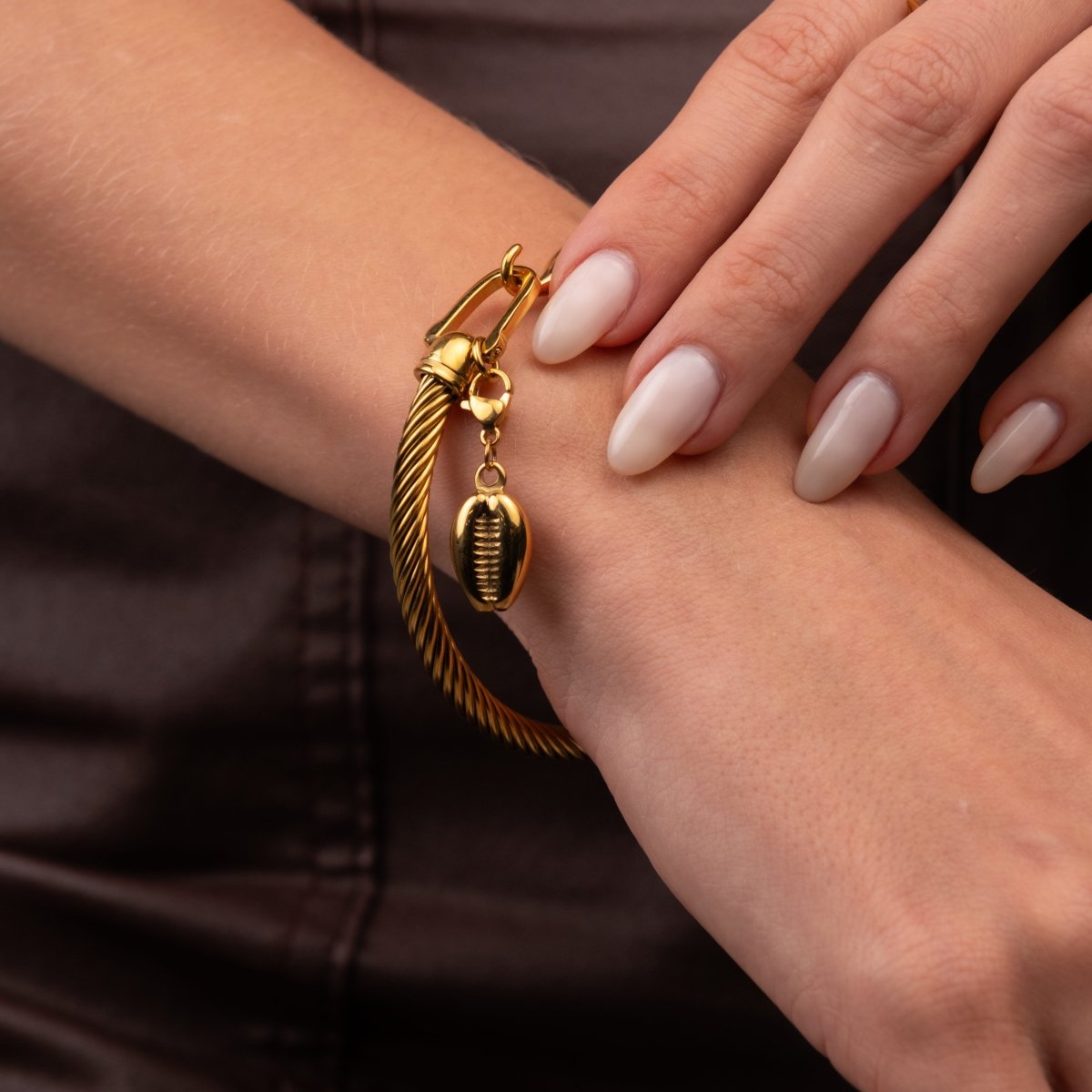 Bracelete Concha Hana Banhado em Ouro 18K - Murano Joias