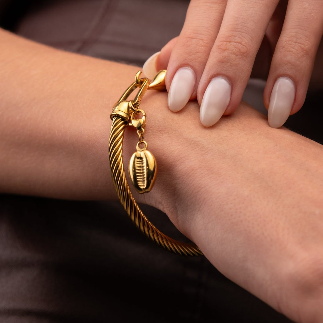 Bracelete Concha Hana Banhado em Ouro 18K - Murano Joias