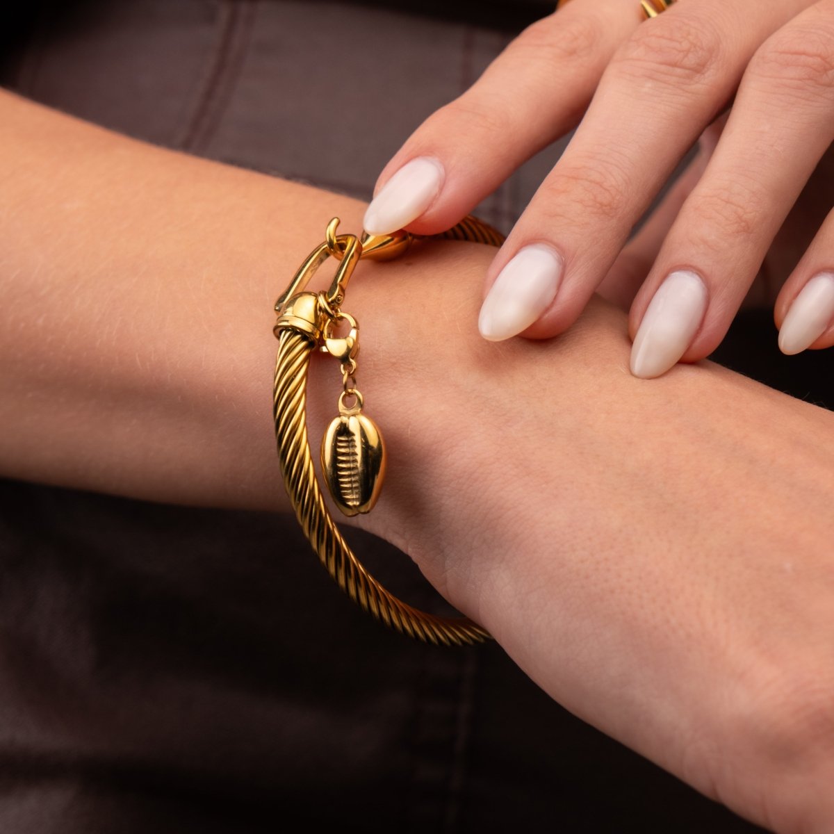 Bracelete Concha Hana Banhado em Ouro 18K - Murano Joias