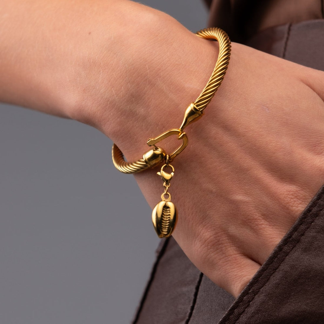 Bracelete Concha Hana Banhado em Ouro 18K - Murano Joias
