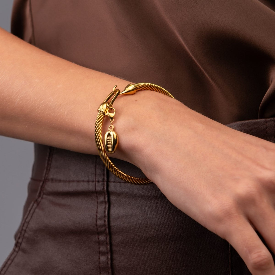 Bracelete Concha Hana Banhado em Ouro 18K - Murano Joias