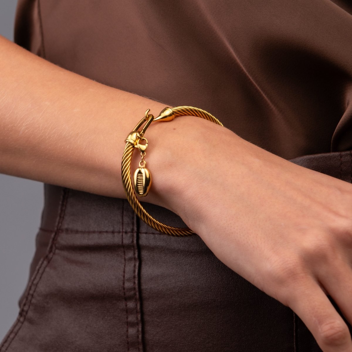 Bracelete Concha Hana Banhado em Ouro 18K - Murano Joias