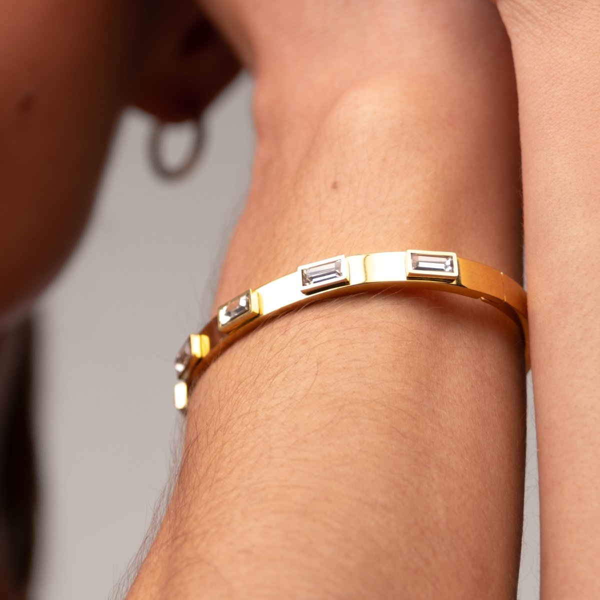 Bracelete Cristais Navete Banhado em Ouro 18K - Murano Joias