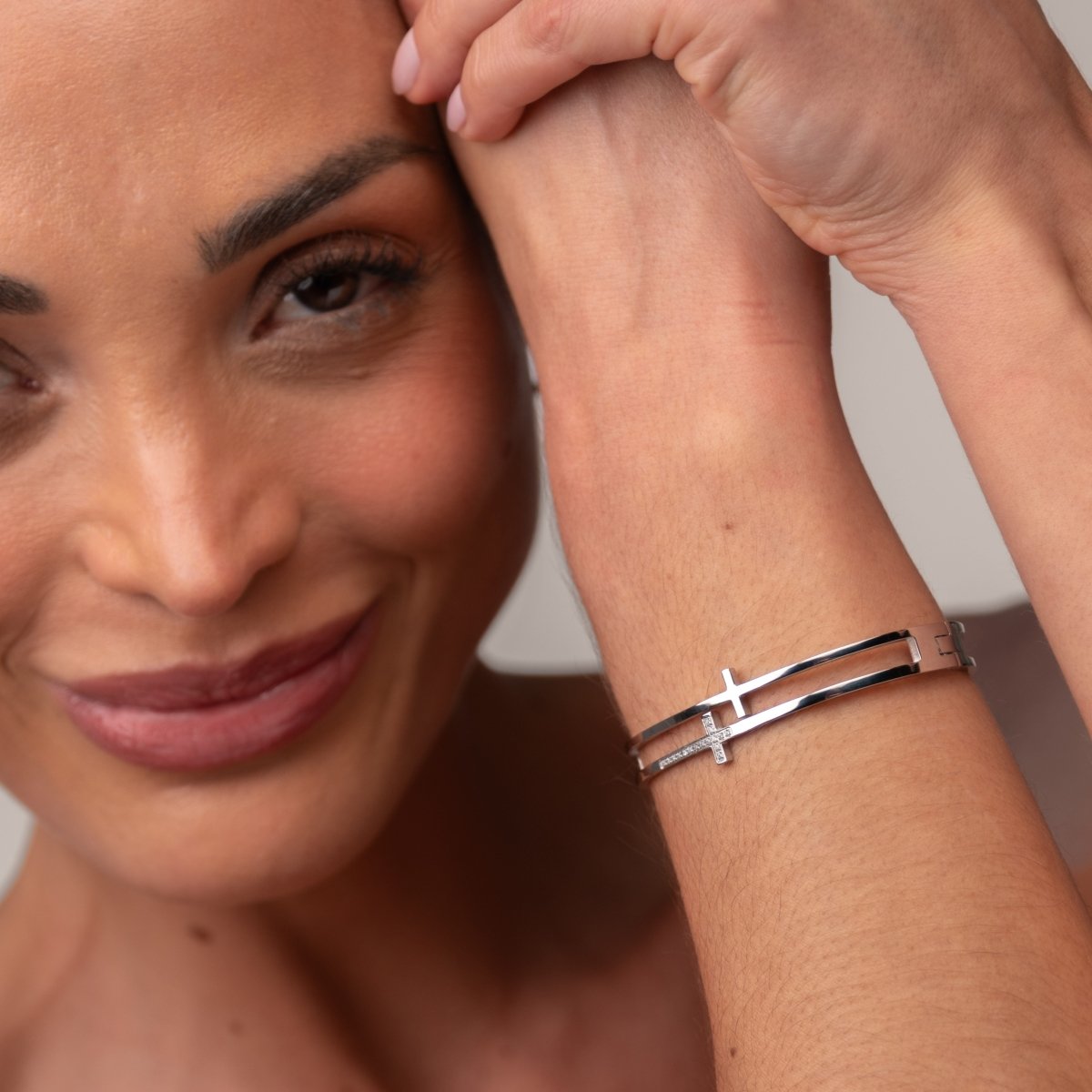 Bracelete Cruz - Prata - Murano Joias