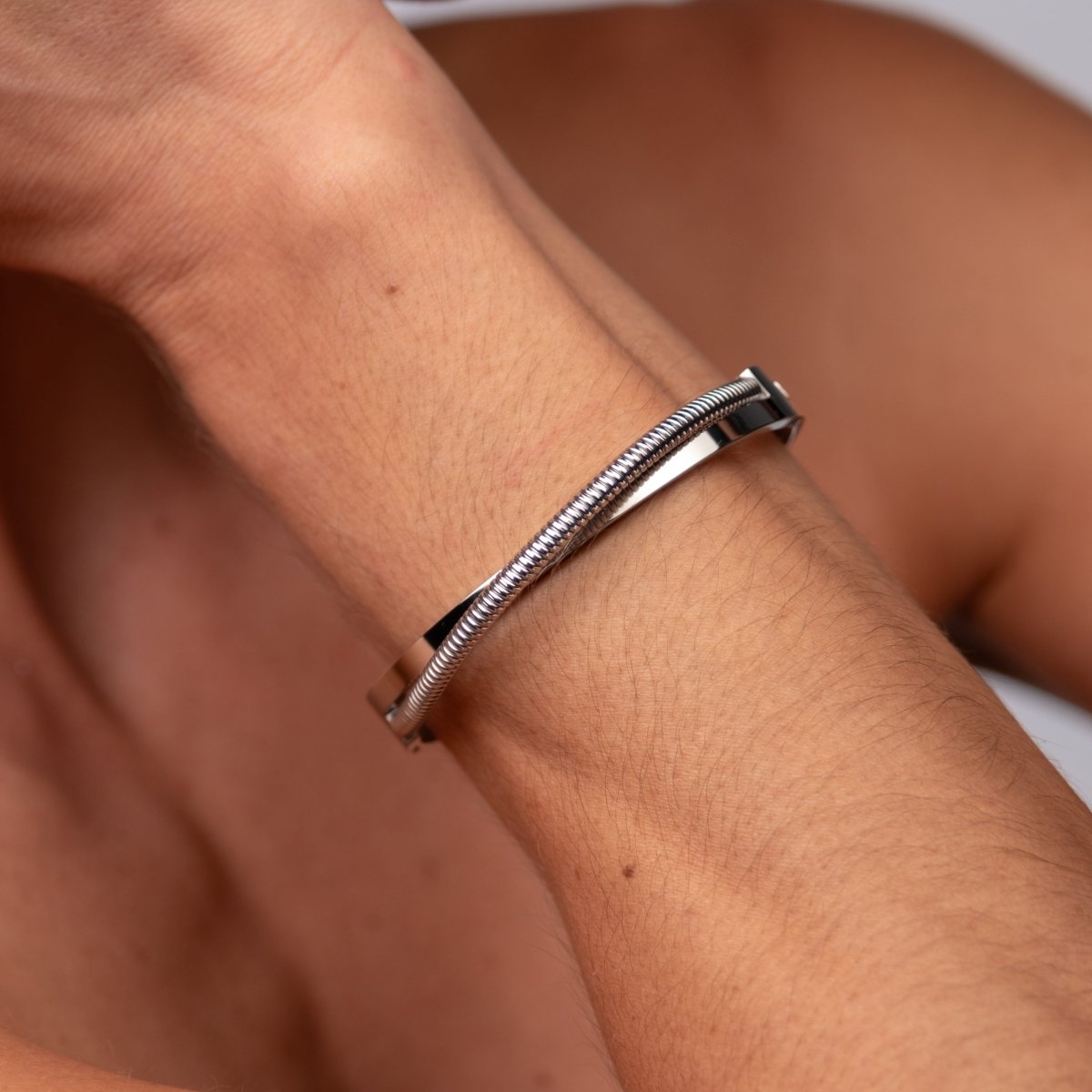 Bracelete Dupla Harmonia - Prata - Murano Joias