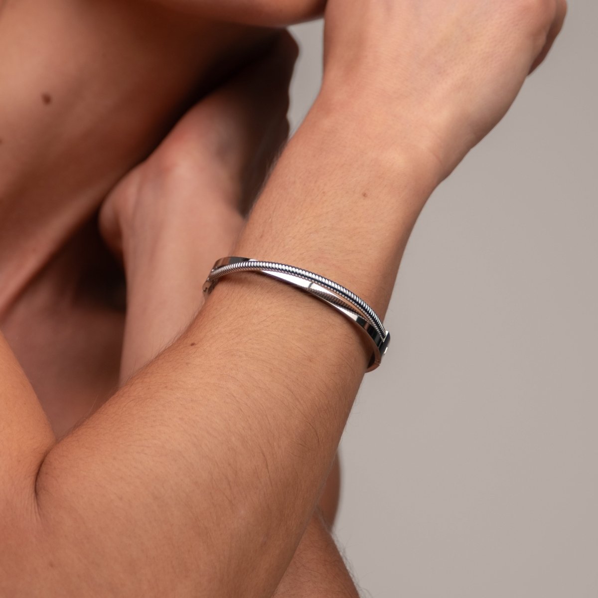 Bracelete Dupla Harmonia - Prata - Murano Joias