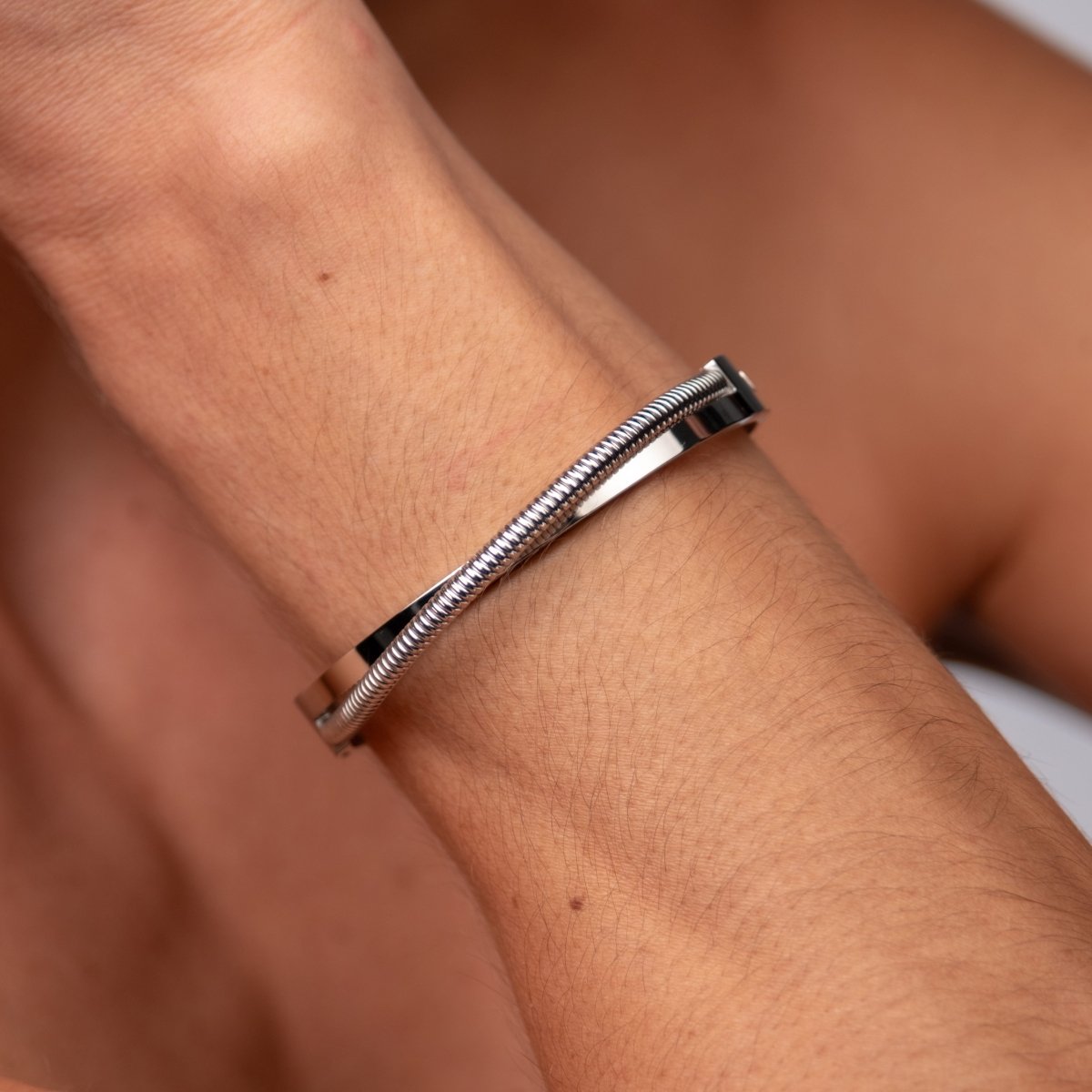 Bracelete Dupla Harmonia - Prata - Murano Joias
