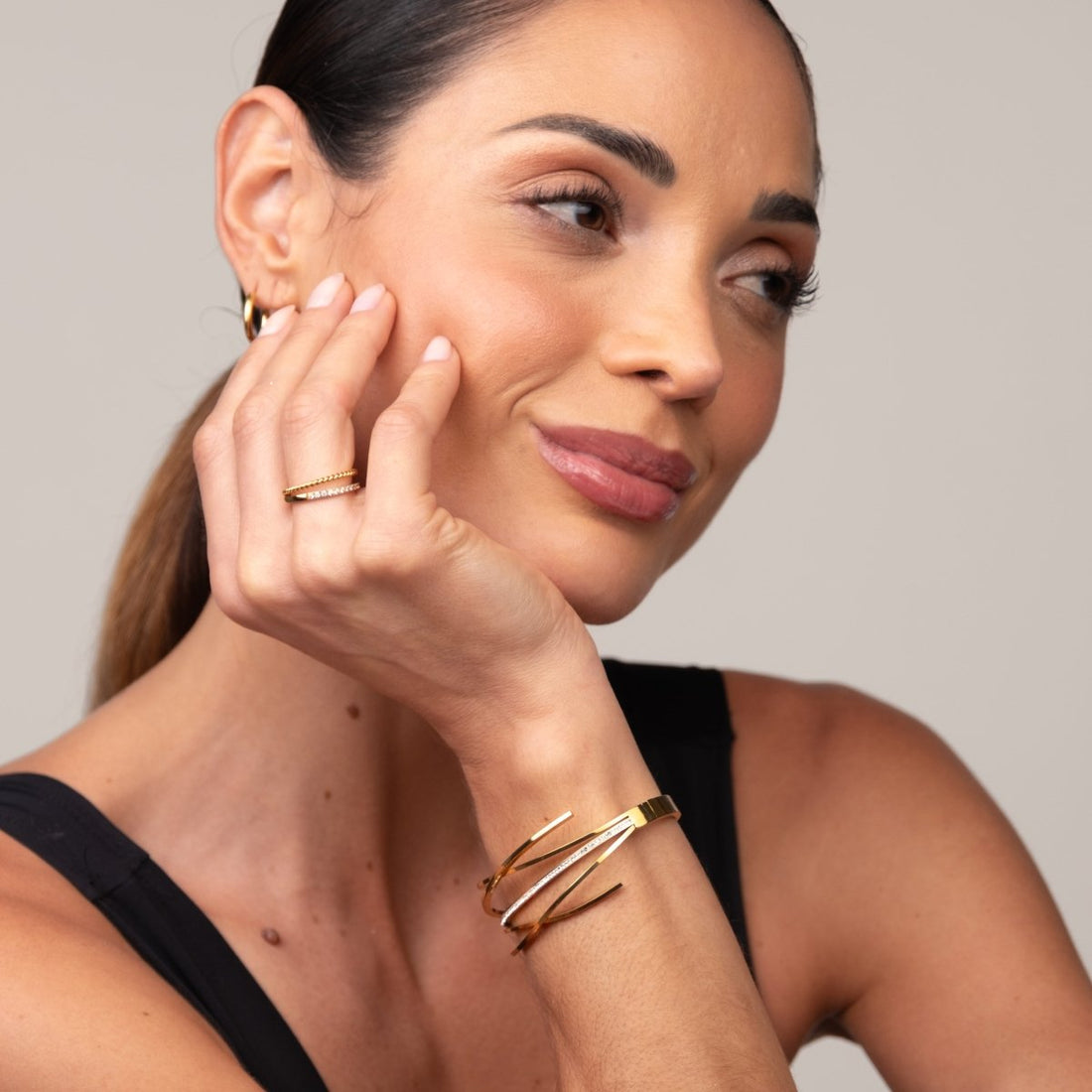 Bracelete Florence Zircônia Banhada em Ouro 18K - Murano Joias